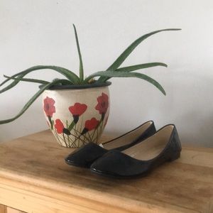 NWOT Black patent leather flats